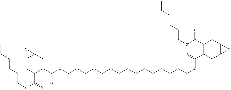 Bis[2-(hexyloxycarbonyl)-4,5-epoxy-1-cyclohexanecarboxylic acid]1,15-pentadecanediyl ester Struktur