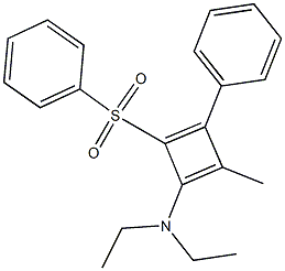 N,N-Diethyl-4-(phenylsulfonyl)-2-methyl-3-phenyl-cyclobutadien-1-amine Struktur