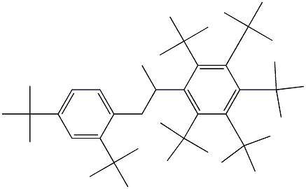 2-(Penta-tert-butylphenyl)-1-(2,4-di-tert-butylphenyl)propane Struktur