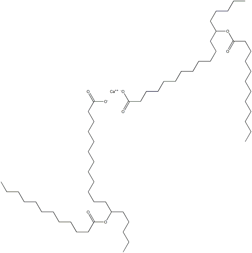 Bis(13-dodecanoyloxystearic acid)calcium salt Struktur