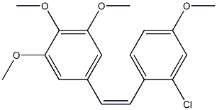 (Z)-2-Chloro-3',4,4',5'-tetramethoxystilbene Struktur