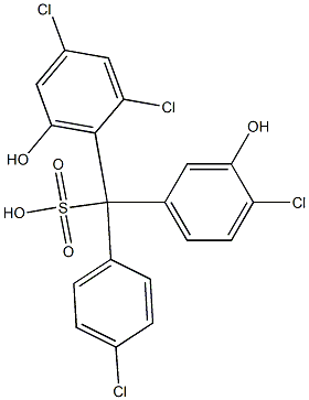 (4-Chlorophenyl)(4-chloro-3-hydroxyphenyl)(2,4-dichloro-6-hydroxyphenyl)methanesulfonic acid Struktur