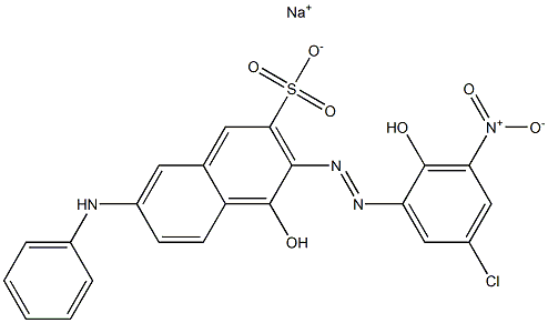 3-[(5-Chloro-2-hydroxy-3-nitrophenyl)azo]-4-hydroxy-7-(phenylamino)-2-naphthalenesulfonic acid sodium salt Struktur