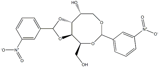 2-O,6-O:3-O,4-O-Bis(3-nitrobenzylidene)-D-glucitol Struktur