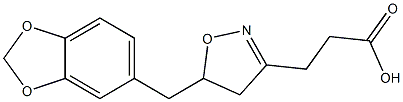 4,5-Dihydro-5-(3,4-methylenedioxybenzyl)isoxazole-3-propionic acid Struktur