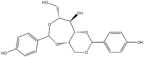 1-O,3-O:2-O,5-O-Bis(4-hydroxybenzylidene)-D-glucitol Struktur