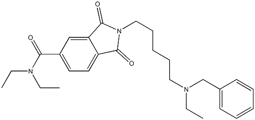 N-[5-(Ethylbenzylamino)pentyl]-5-(diethylaminocarbonyl)phthalimide Struktur