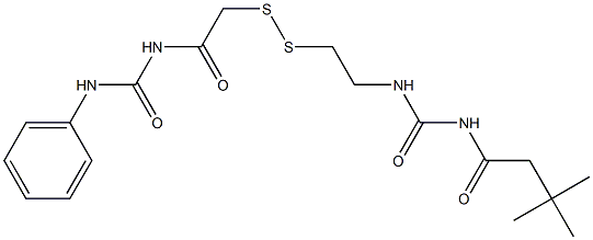 1-(3,3-Dimethylbutyryl)-3-[2-[[(3-phenylureido)carbonylmethyl]dithio]ethyl]urea Struktur