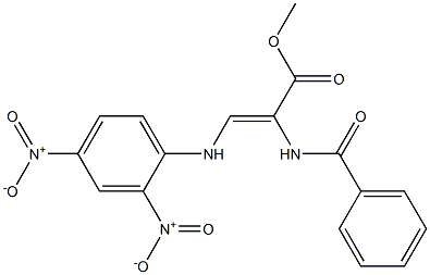 (Z)-3-[(2,4-Dinitrophenyl)amino]-2-(benzoylamino)acrylic acid methyl ester Struktur