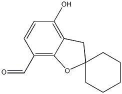 4-Hydroxyspiro[benzofuran-2(3H),1'-cyclohexane]-7-carbaldehyde Struktur