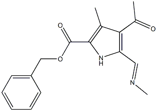 5-Methyliminomethyl-4-acetyl-3-methyl-1H-pyrrole-2-carboxylic acid benzyl ester Struktur