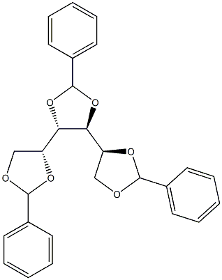 1-O,2-O:3-O,4-O:5-O,6-O-Tribenzylidene-L-glucitol Struktur