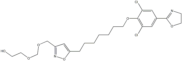 3-[(2-Hydroxyethoxymethoxy)methyl]-5-[7-[2,6-dichloro-4-[(4,5-dihydrooxazol)-2-yl]phenoxy]heptyl]isoxazole Struktur