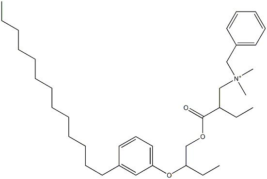 N,N-Dimethyl-N-benzyl-N-[2-[[2-(3-tridecylphenyloxy)butyl]oxycarbonyl]butyl]aminium Struktur