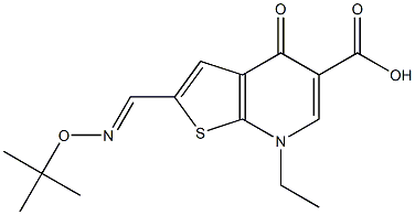 2-[(tert-Butyloxyimino)methyl]-7-ethyl-4,7-dihydro-4-oxothieno[2,3-b]pyridine-5-carboxylic acid Struktur