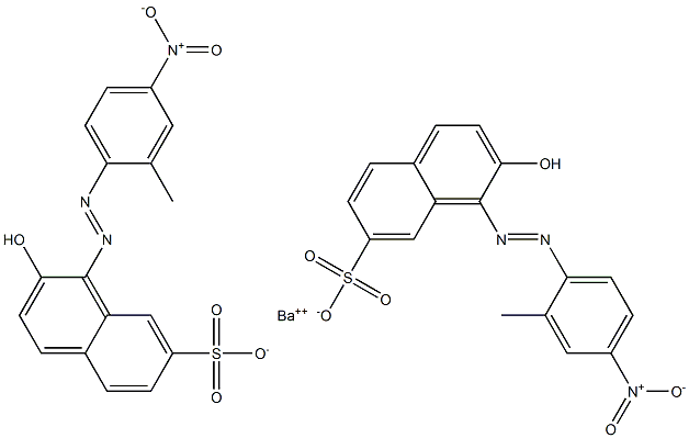 Bis[1-[(2-methyl-4-nitrophenyl)azo]-2-hydroxy-7-naphthalenesulfonic acid]barium salt Struktur