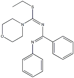 4-Morpholino-4-ethylthio-1-(phenyl)-2-phenyl-1,3-diaza-1,3-butadiene Struktur