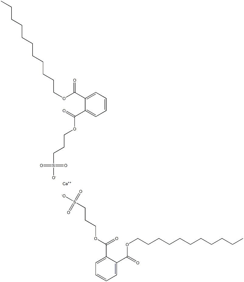 Bis[3-[(2-undecyloxycarbonylphenyl)carbonyloxy]propane-1-sulfonic acid]calcium salt Struktur