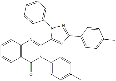 3-(4-Methylphenyl)-2-[3-(4-methylphenyl)-1-(phenyl)-1H-pyrazol-5-yl]quinazolin-4(3H)-one Struktur