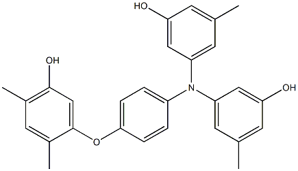 N,N-Bis(3-hydroxy-5-methylphenyl)-4-(5-hydroxy-2,4-dimethylphenoxy)benzenamine Struktur