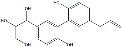 5-(1,2,3-Trihydroxypropyl)-5'-(2-propenyl)-1,1'-biphenyl-2,2'-diol Struktur