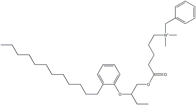 N,N-Dimethyl-N-benzyl-N-[4-[[2-(2-dodecylphenyloxy)butyl]oxycarbonyl]butyl]aminium Struktur