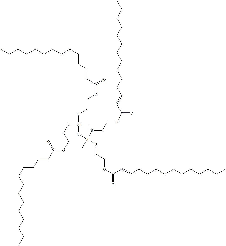 Bis[methylbis[[2-(1-tridecenylcarbonyloxy)ethyl]thio]stannyl] sulfide Struktur