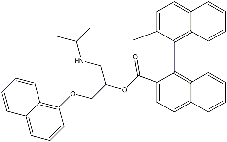 2-Methyl-1,1'-binaphthalene-2'-carboxylic acid 1-[[(naphthalen-1-yl)oxy]methyl]-2-(isopropylamino)ethyl ester Struktur