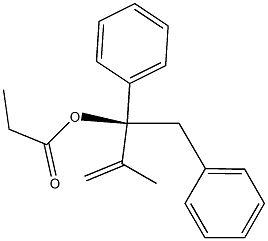 (+)-Propionic acid (S)-1-benzyl-2-methyl-1-phenylallyl ester Struktur