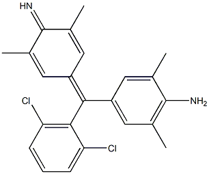 (4-Amino-3,5-dimethylphenyl)(2,6-dichlorophenyl)(4-imino-3,5-dimethyl-2,5-cyclohexadien-1-ylidene)methane Struktur