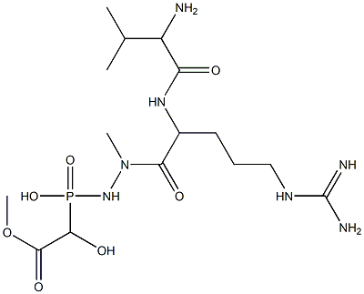 2-[[N-Methyl-N'-[5-guanidino-2-[(2-amino-3-methylbutyryl)amino]pentanoyl]hydrazino]phosphonyl]-2-hydroxyacetic acid methyl ester Struktur