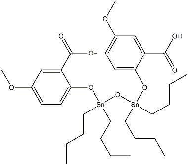 Bis(5-methoxysalicylic acid)1,1,3,3-tetrabutyl-1,3-distanna-2-oxapropane-1,3-diyl ester Struktur