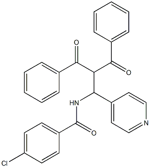 N-[1-(4-Pyridinyl)-2,2-bis(phenylcarbonyl)ethyl]-4-chlorobenzamide Struktur