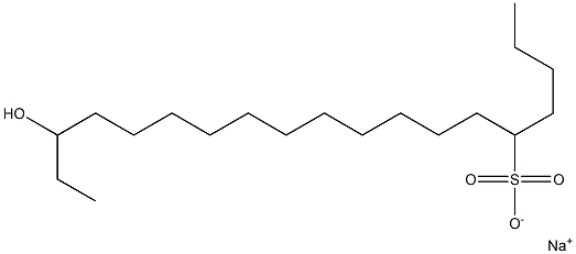 17-Hydroxynonadecane-5-sulfonic acid sodium salt Struktur