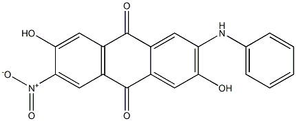 2-Anilino-3,7-dihydroxy-6-nitroanthraquinone Struktur