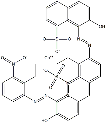 Bis[1-[(2-ethyl-3-nitrophenyl)azo]-2-hydroxy-8-naphthalenesulfonic acid]calcium salt Struktur