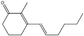 2-Methyl-3-(1-hexenyl)-2-cyclohexen-1-one Struktur