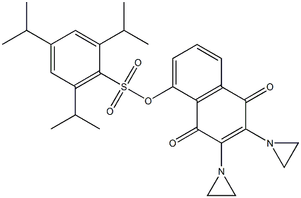 2,3-Bis(1-aziridinyl)-5-(2,4,6-triisopropylphenylsulfonyloxy)-1,4-naphthoquinone Struktur