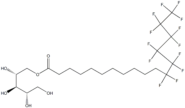 5-O-(12,12,13,13,14,14,15,15,16,16,17,17,17-Tridecafluoroheptadecanoyl)xylitol Struktur