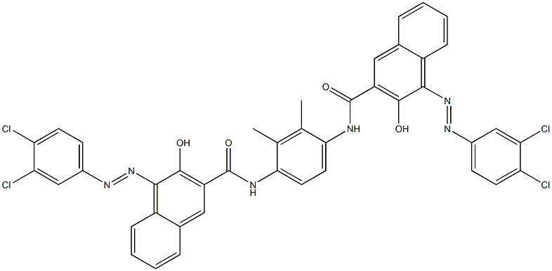 1,4-Bis[1-[(3,4-dichlorophenyl)azo]-2-hydroxy-3-naphtylcarbonylamino]-2,3-dimethylbenzene Struktur