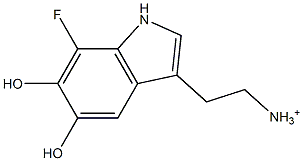 2-(7-Fluoro-5,6-dihydroxy-1H-indol-3-yl)ethanaminium Struktur