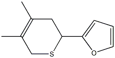 5,6-Dihydro-3,4-dimethyl-6-(2-furanyl)-2H-thiopyran Struktur