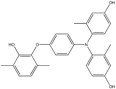 N,N-Bis(4-hydroxy-2-methylphenyl)-4-(6-hydroxy-2,5-dimethylphenoxy)benzenamine Struktur