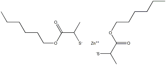 Zinc bis[1-(hexyloxycarbonyl)ethanethiolate] Struktur