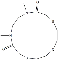 2,5-Dimethyl-8,14-dithia-11-oxa-2,5-diazacyclopentadecane-1,6-dione Struktur