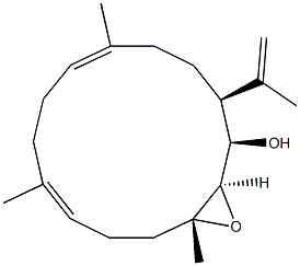 (1R,2R,3R,6E,10E,14S)-2,3-Epoxy-14-(1-methylethenyl)-3,7,11-trimethylcyclotetradeca-6,10-dien-1-ol Struktur