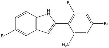 5-bromo-2-(5-bromo-1H-indol-2-yl)-3-fluoroaniline Struktur