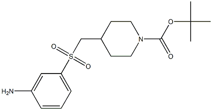 4-(3-Amino-benzenesulfonylmethyl)-piperidine-1-carboxylic acid tert-butyl ester Struktur