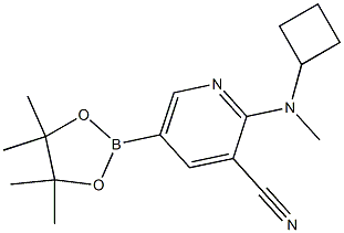 2-(cyclobutylmethylamino)-5-(4,4,5,5-tetramethyl-1,3,2-dioxaborolan-2-yl)pyridine-3-carbonitrile Struktur