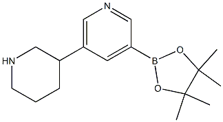 3-(4,4,5,5-tetraMethyl-1,3,2-dioxaborolan-2-yl)-5-(piperidin-3-yl)pyridine Struktur
